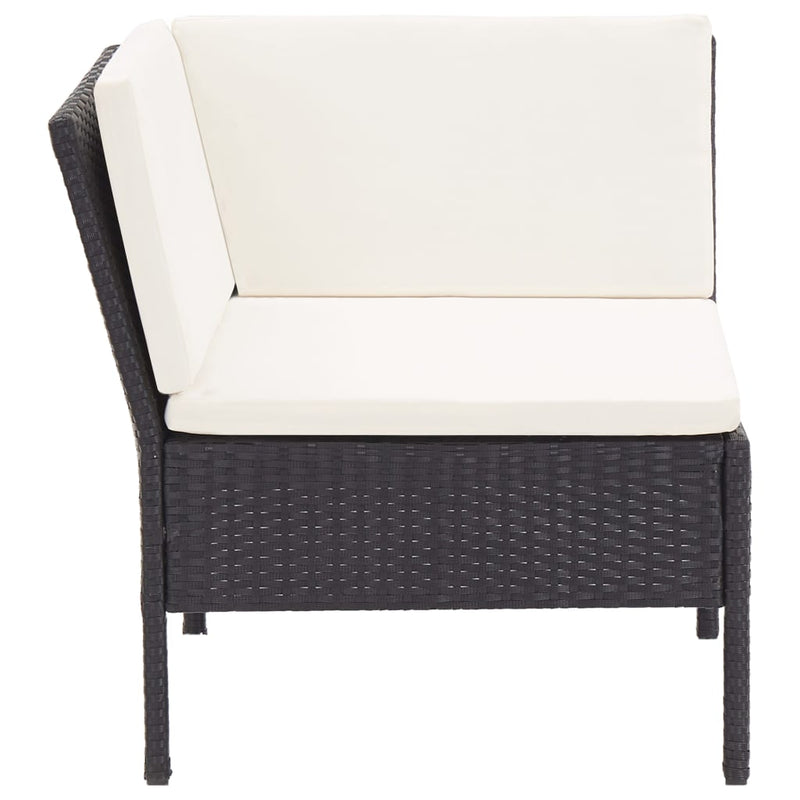 6 Piece Garden Lounge Set with Cushions Poly Rattan Black Payday Deals