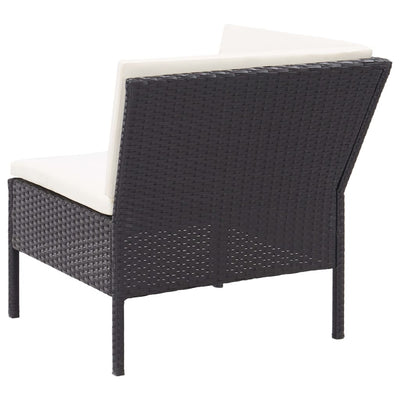 6 Piece Garden Lounge Set with Cushions Poly Rattan Black Payday Deals