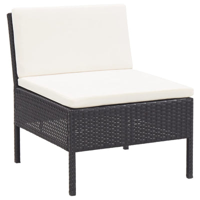 6 Piece Garden Lounge Set with Cushions Poly Rattan Black Payday Deals