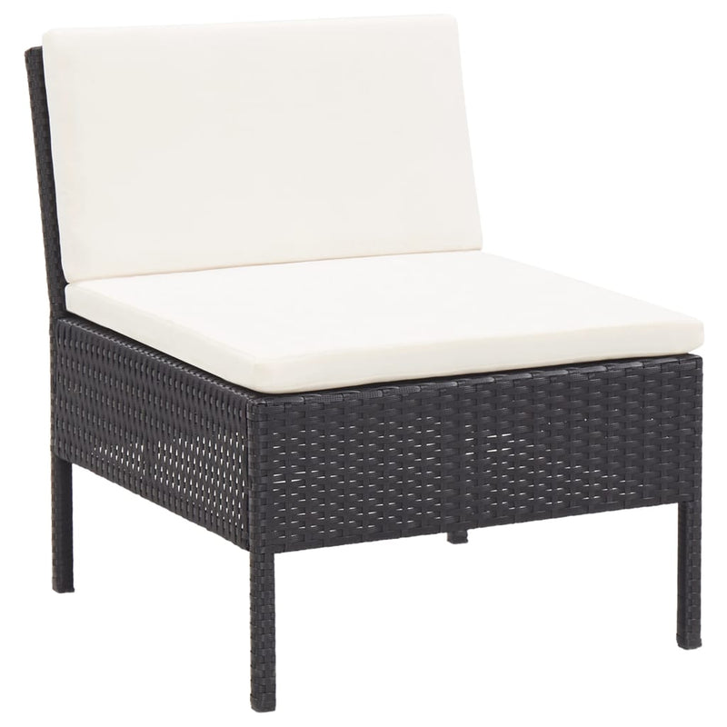 6 Piece Garden Lounge Set with Cushions Poly Rattan Black Payday Deals