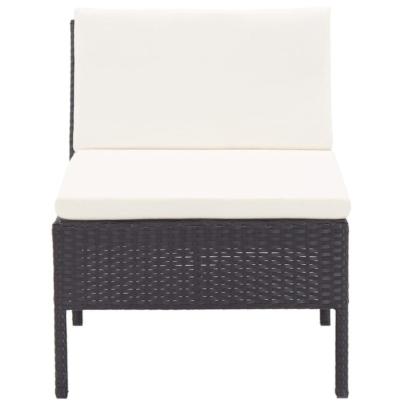 6 Piece Garden Lounge Set with Cushions Poly Rattan Black Payday Deals