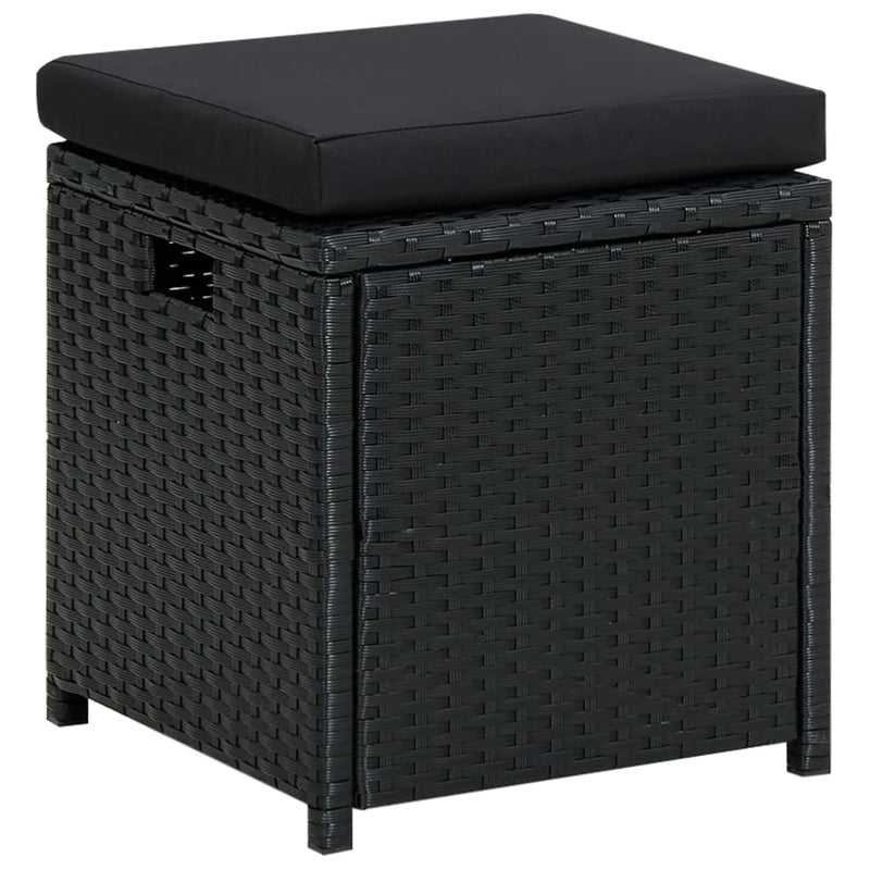 6 Piece Garden Lounge Set with Cushions Poly Rattan Black Payday Deals