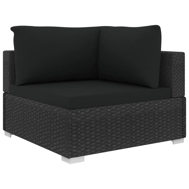 6 Piece Garden Lounge Set with Cushions Poly Rattan Black Payday Deals