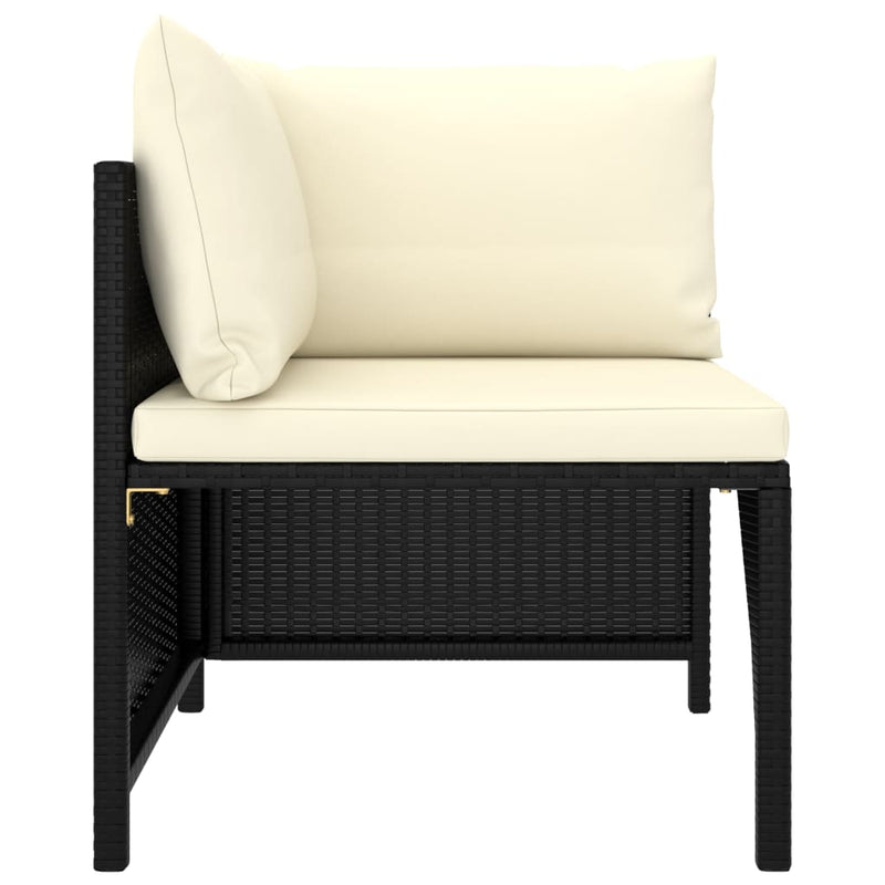 6 Piece Garden Lounge Set with Cushions Poly Rattan Black Payday Deals