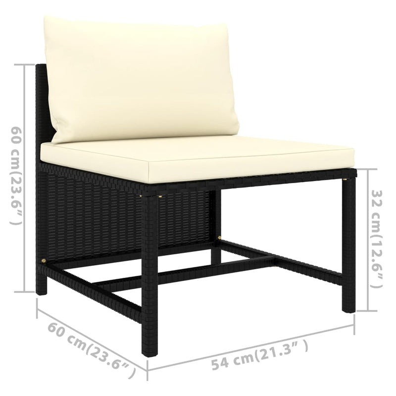 6 Piece Garden Lounge Set with Cushions Poly Rattan Black Payday Deals