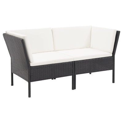 6 Piece Garden Lounge Set with Cushions Poly Rattan Black Payday Deals