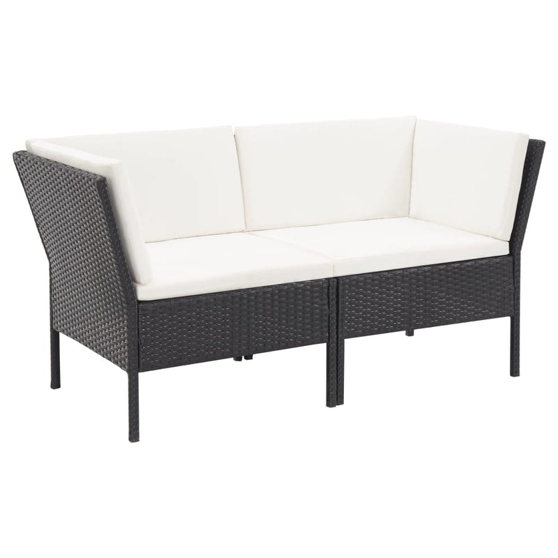 6 Piece Garden Lounge Set with Cushions Poly Rattan Black Payday Deals