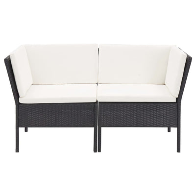 6 Piece Garden Lounge Set with Cushions Poly Rattan Black Payday Deals
