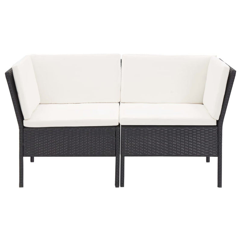 6 Piece Garden Lounge Set with Cushions Poly Rattan Black Payday Deals