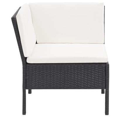 6 Piece Garden Lounge Set with Cushions Poly Rattan Black Payday Deals