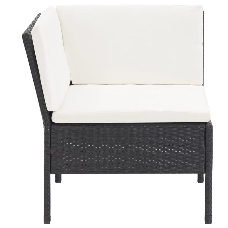 6 Piece Garden Lounge Set with Cushions Poly Rattan Black Payday Deals