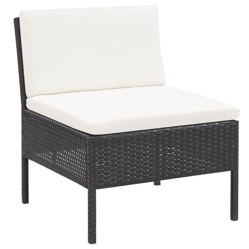 6 Piece Garden Lounge Set with Cushions Poly Rattan Black Payday Deals
