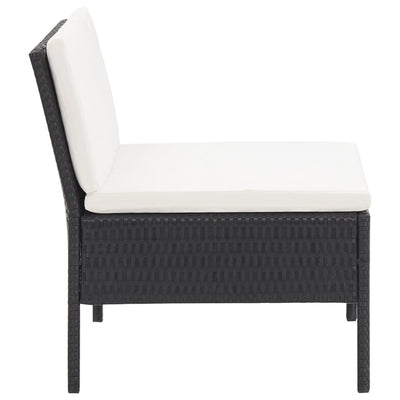 6 Piece Garden Lounge Set with Cushions Poly Rattan Black Payday Deals