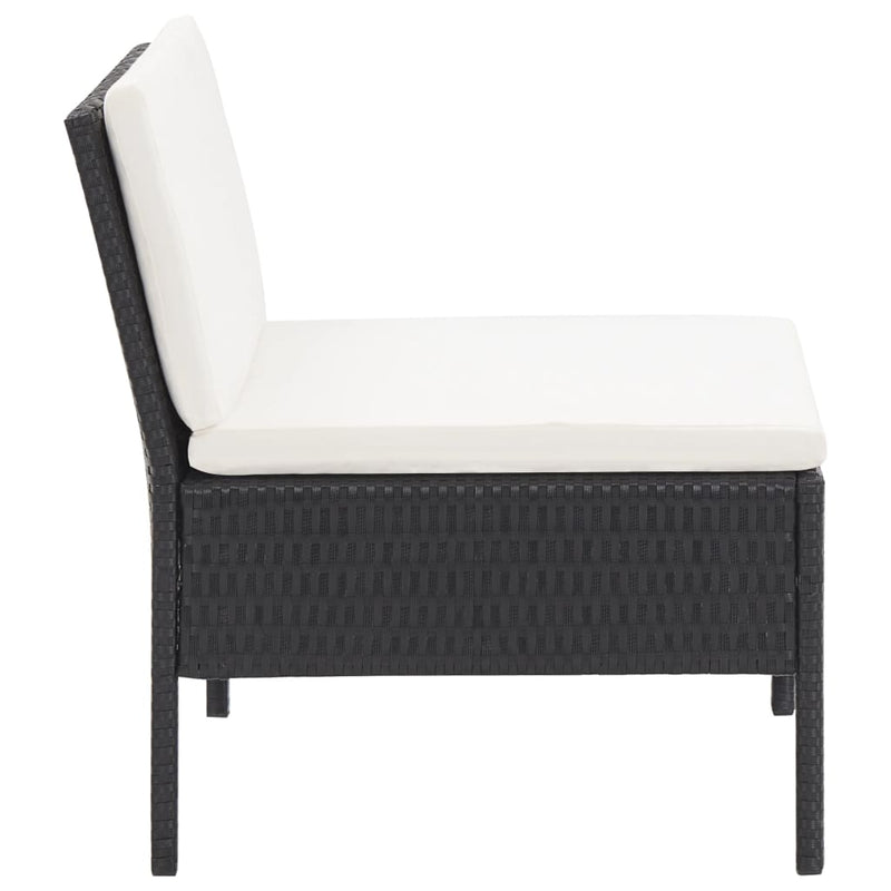 6 Piece Garden Lounge Set with Cushions Poly Rattan Black Payday Deals