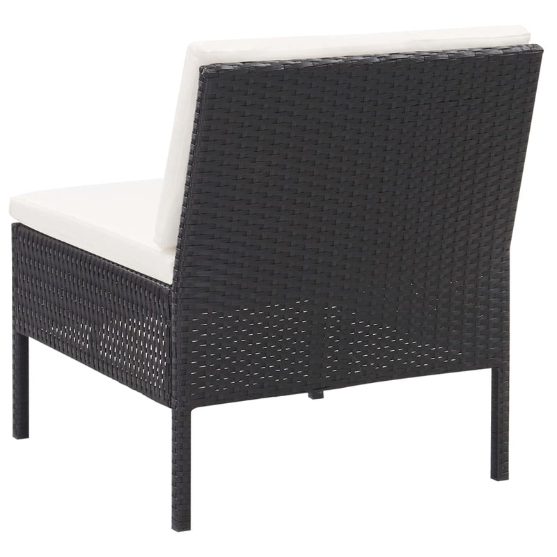 6 Piece Garden Lounge Set with Cushions Poly Rattan Black Payday Deals