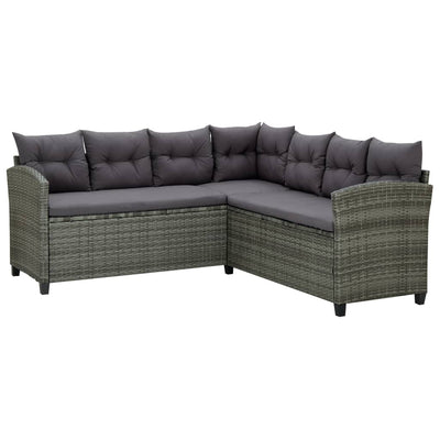 6 Piece Garden Lounge Set with Cushions Poly Rattan Black Payday Deals