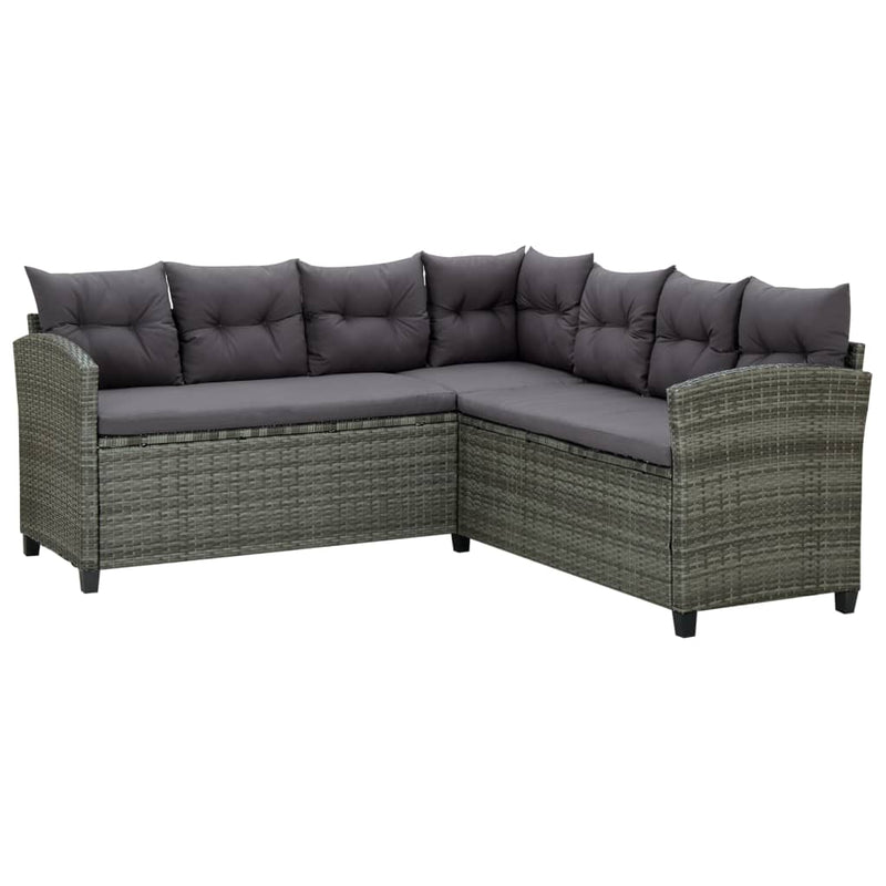 6 Piece Garden Lounge Set with Cushions Poly Rattan Black Payday Deals
