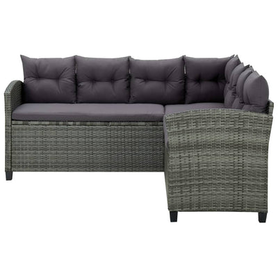 6 Piece Garden Lounge Set with Cushions Poly Rattan Black Payday Deals