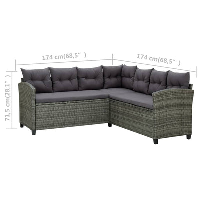 6 Piece Garden Lounge Set with Cushions Poly Rattan Black Payday Deals