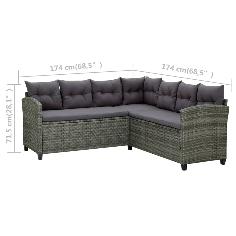 6 Piece Garden Lounge Set with Cushions Poly Rattan Black Payday Deals