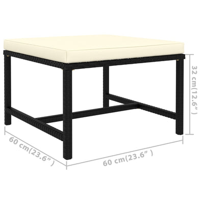 6 Piece Garden Lounge Set with Cushions Poly Rattan Black Payday Deals