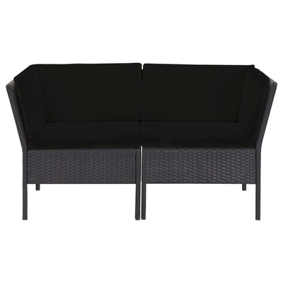 6 Piece Garden Lounge Set with Cushions Poly Rattan Black Payday Deals