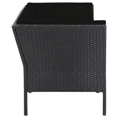 6 Piece Garden Lounge Set with Cushions Poly Rattan Black Payday Deals