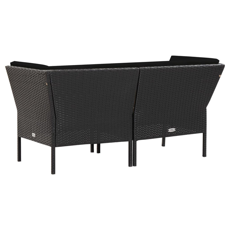 6 Piece Garden Lounge Set with Cushions Poly Rattan Black Payday Deals