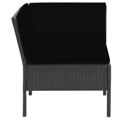 6 Piece Garden Lounge Set with Cushions Poly Rattan Black Payday Deals