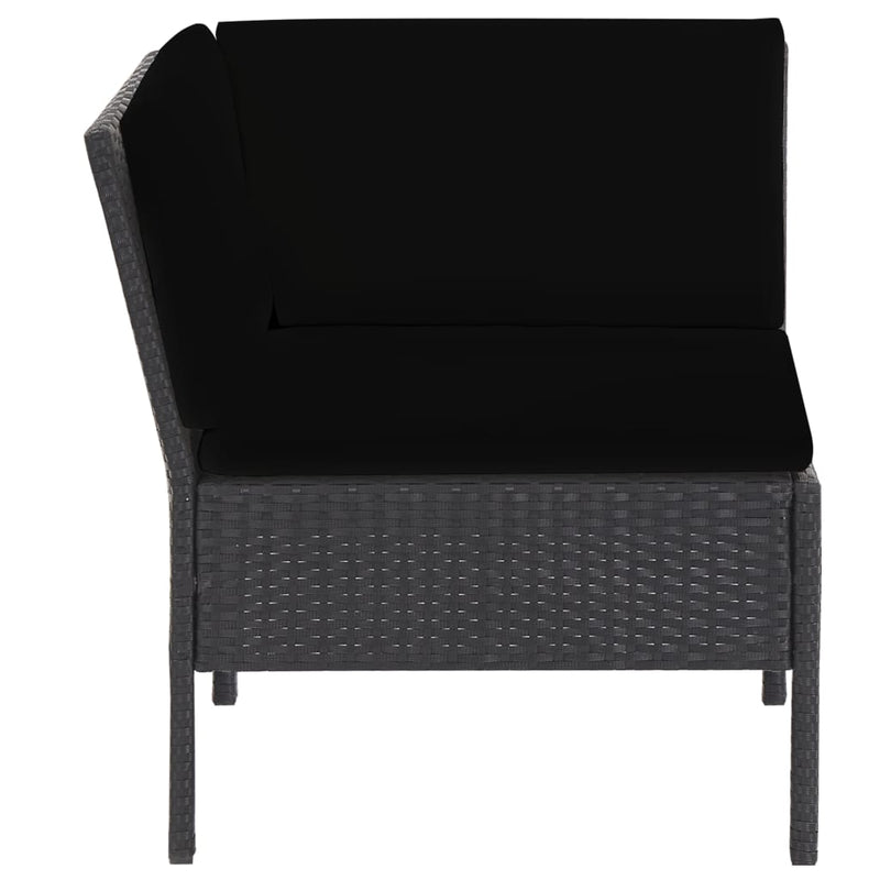 6 Piece Garden Lounge Set with Cushions Poly Rattan Black Payday Deals