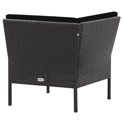 6 Piece Garden Lounge Set with Cushions Poly Rattan Black Payday Deals