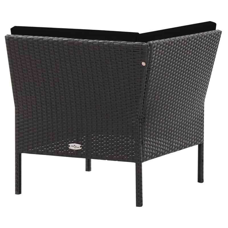 6 Piece Garden Lounge Set with Cushions Poly Rattan Black Payday Deals