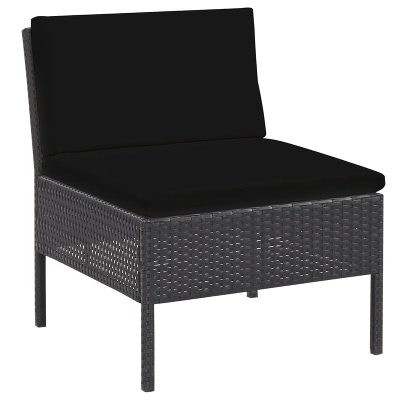 6 Piece Garden Lounge Set with Cushions Poly Rattan Black Payday Deals