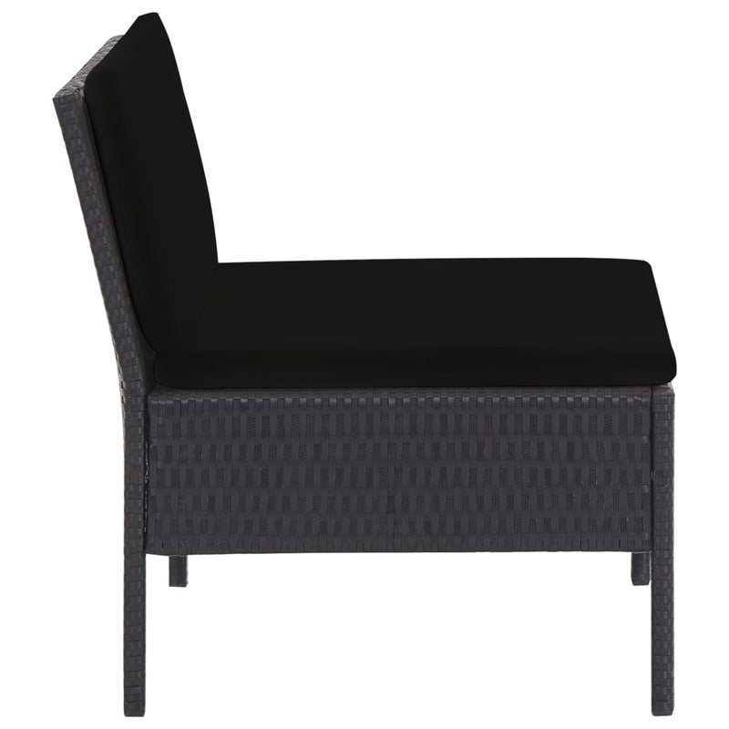 6 Piece Garden Lounge Set with Cushions Poly Rattan Black Payday Deals