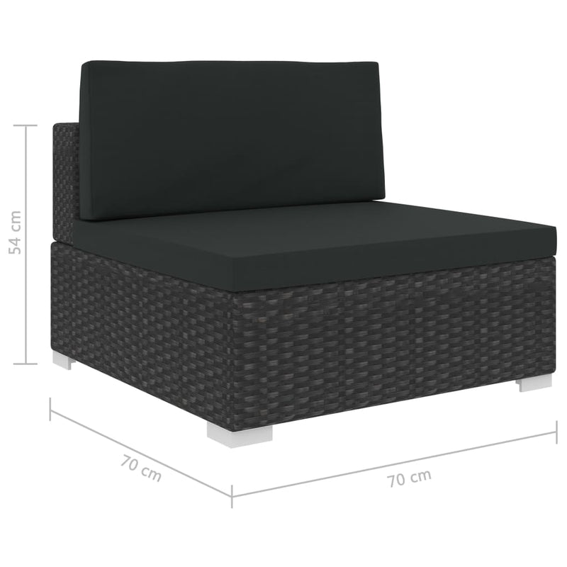 6 Piece Garden Lounge Set with Cushions Poly Rattan Black Payday Deals