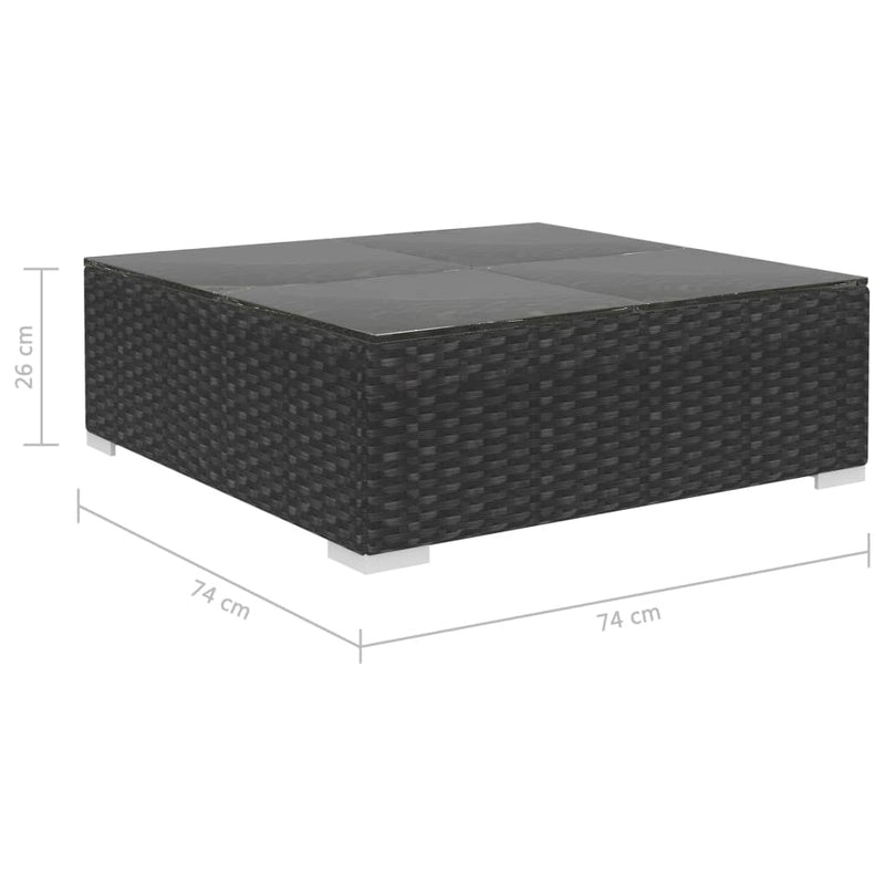6 Piece Garden Lounge Set with Cushions Poly Rattan Black Payday Deals