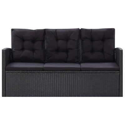 6 Piece Garden Lounge Set with Cushions Poly Rattan Black Payday Deals