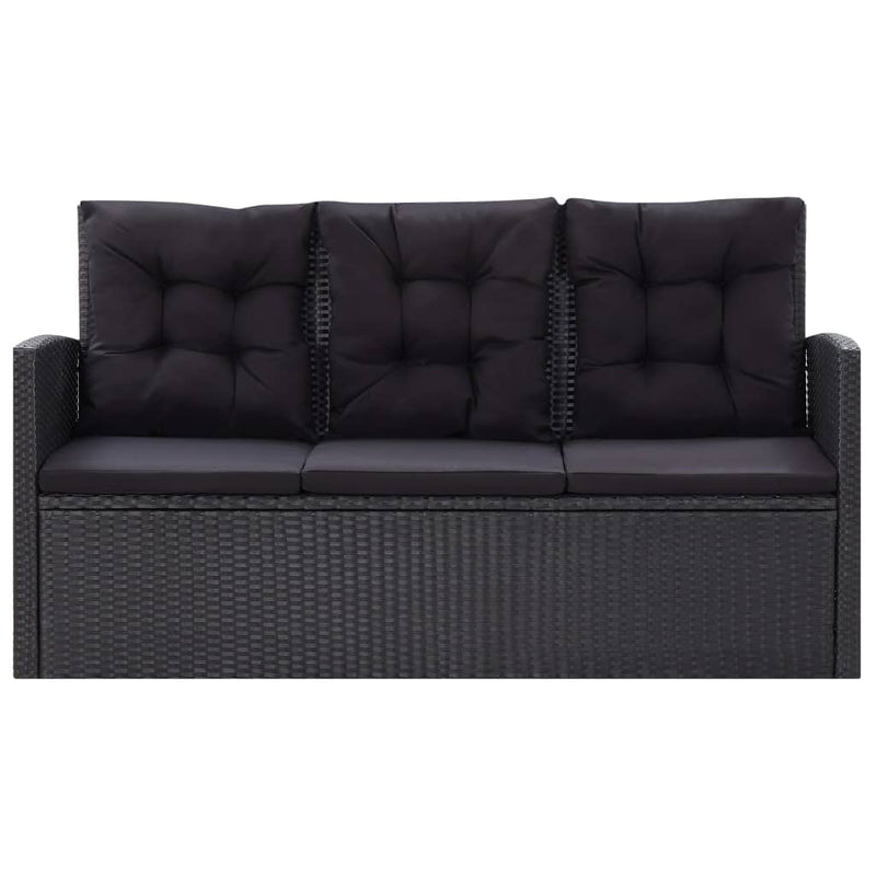 6 Piece Garden Lounge Set with Cushions Poly Rattan Black Payday Deals