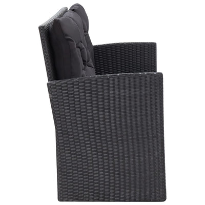 6 Piece Garden Lounge Set with Cushions Poly Rattan Black Payday Deals