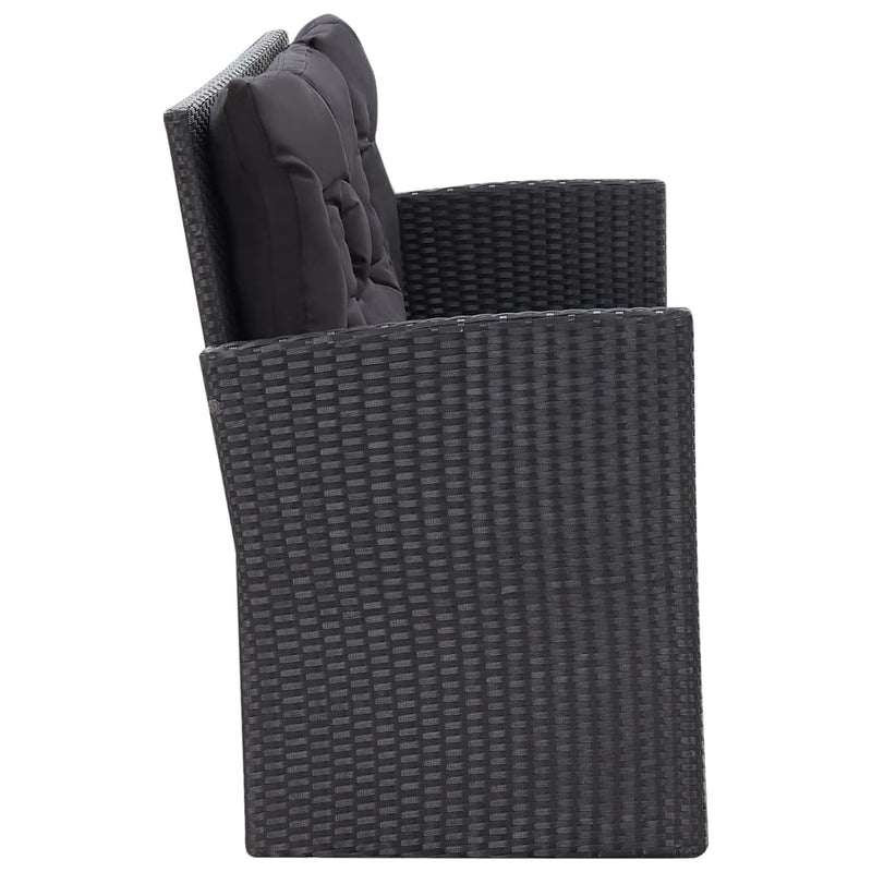 6 Piece Garden Lounge Set with Cushions Poly Rattan Black Payday Deals