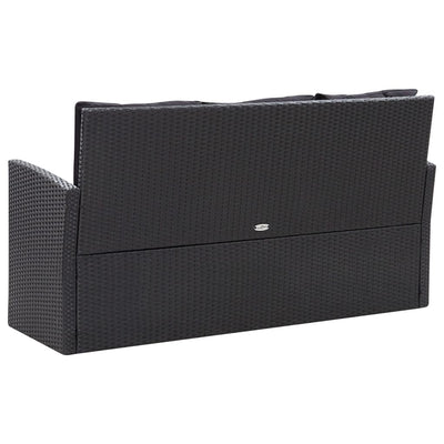 6 Piece Garden Lounge Set with Cushions Poly Rattan Black Payday Deals
