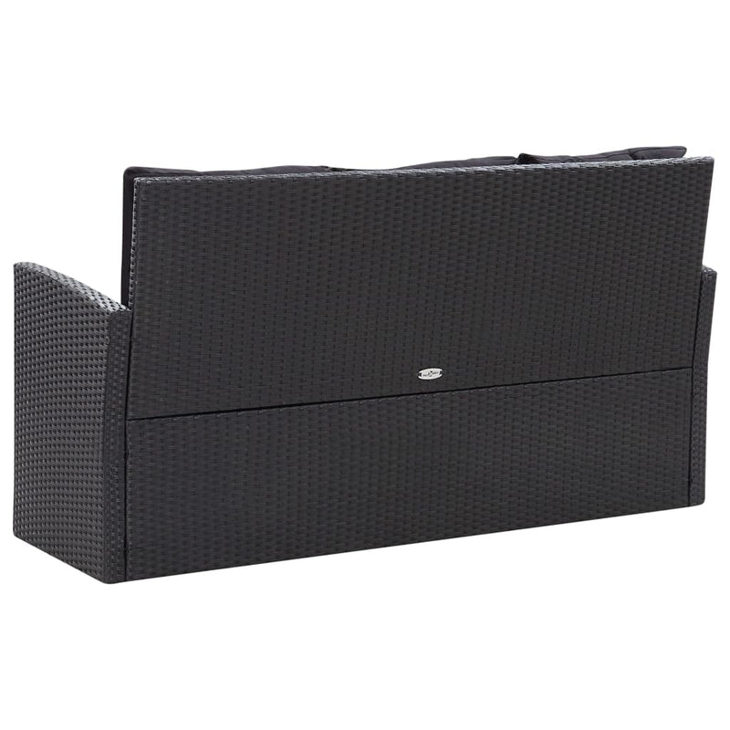 6 Piece Garden Lounge Set with Cushions Poly Rattan Black Payday Deals