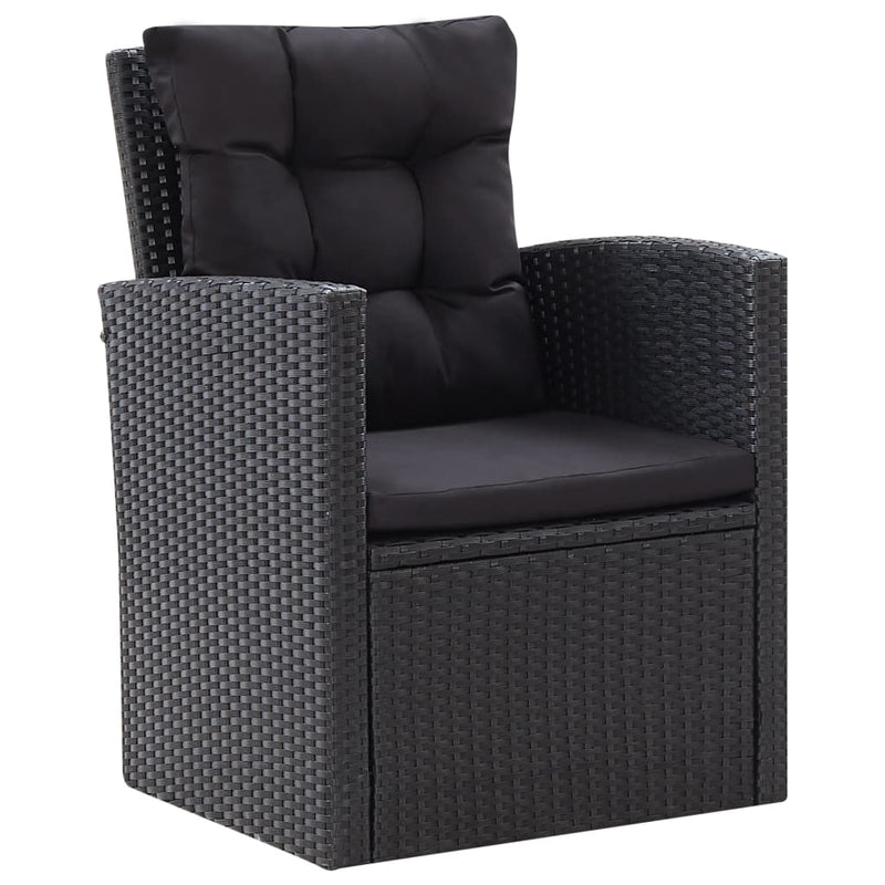 6 Piece Garden Lounge Set with Cushions Poly Rattan Black Payday Deals