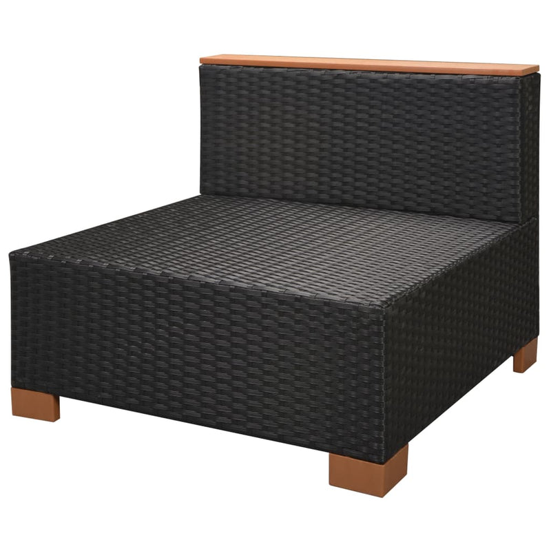 6 Piece Garden Lounge Set with Cushions Poly Rattan Black Payday Deals