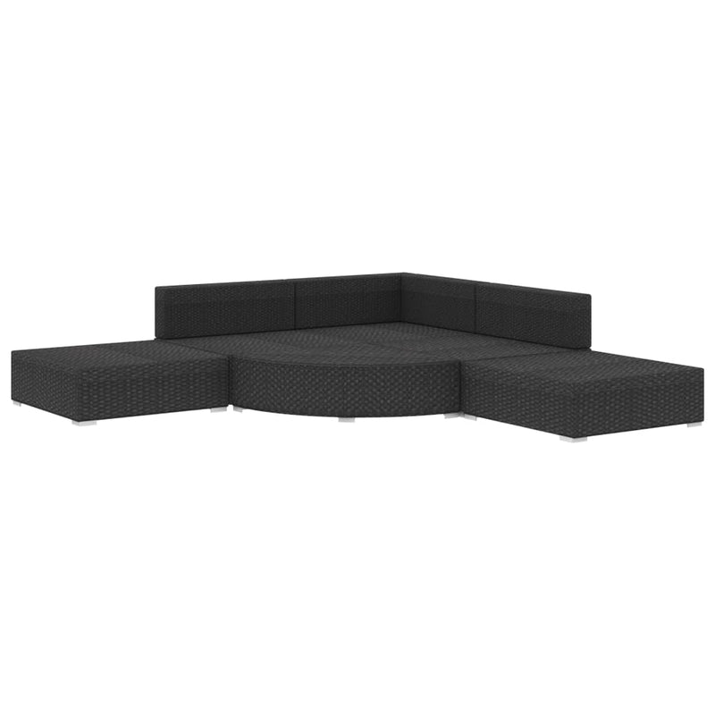 6 Piece Garden Lounge Set with Cushions Poly Rattan Black Payday Deals