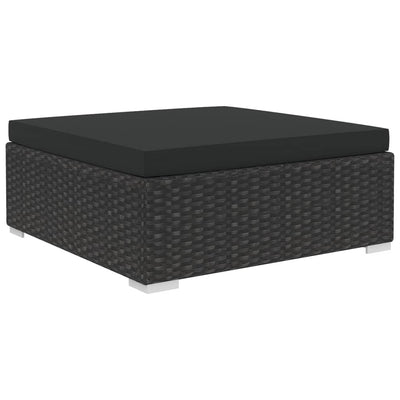 6 Piece Garden Lounge Set with Cushions Poly Rattan Black Payday Deals