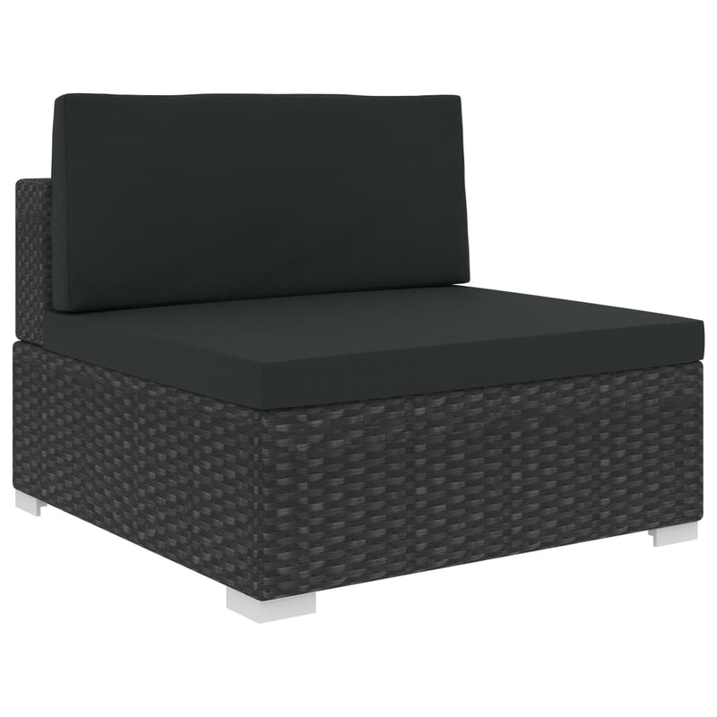 6 Piece Garden Lounge Set with Cushions Poly Rattan Black Payday Deals