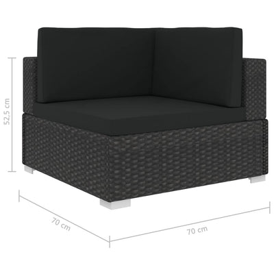 6 Piece Garden Lounge Set with Cushions Poly Rattan Black Payday Deals