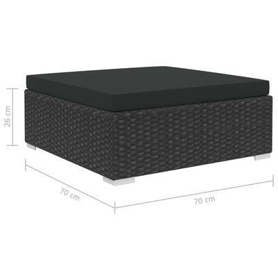 6 Piece Garden Lounge Set with Cushions Poly Rattan Black Payday Deals