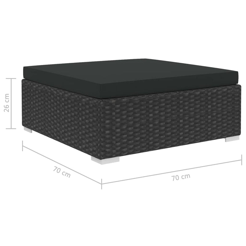 6 Piece Garden Lounge Set with Cushions Poly Rattan Black Payday Deals